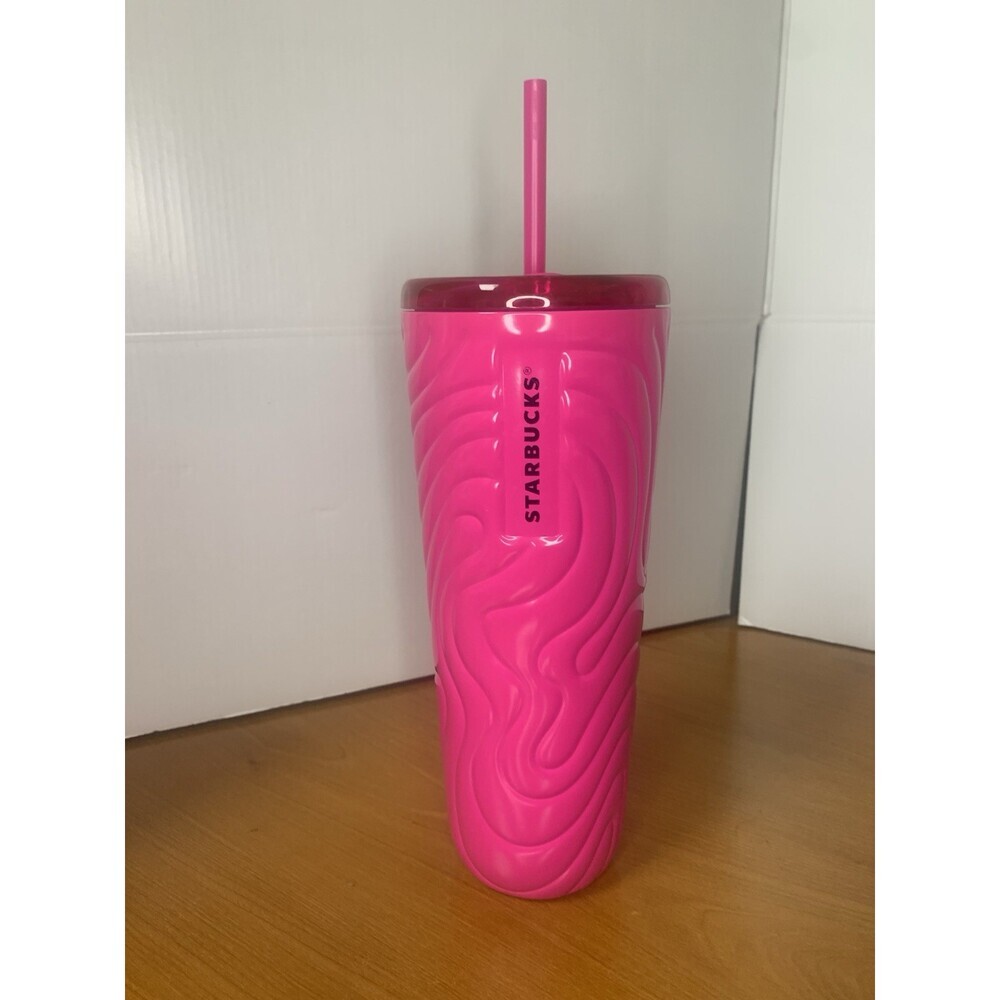 Starbucks Summer 2025 Vibrant Pink Swirl Hot/ Cold SS Venti Tumbler